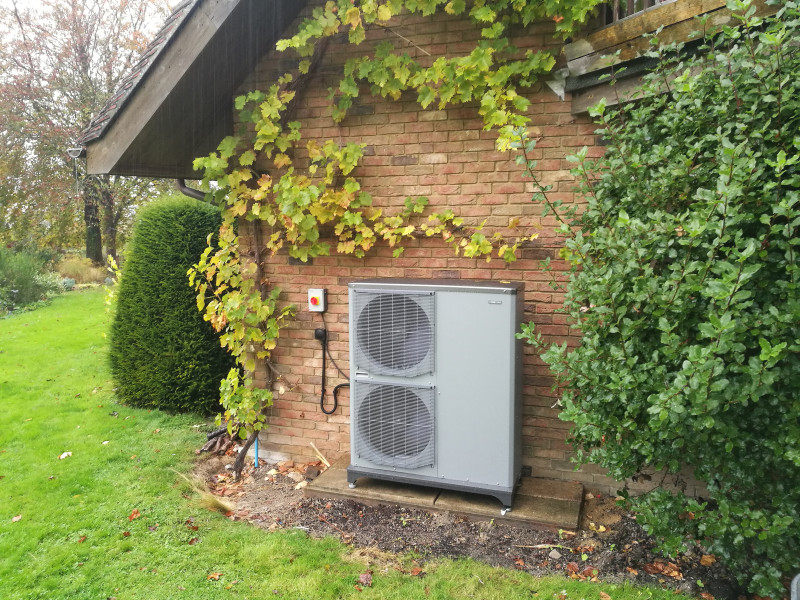 Energy efficient Air Source Heat Pump replaces outdated oil boiler in Kent home